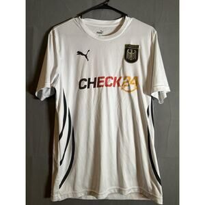 Puma Deutschland Shirt Mens Medium White Check24 Soccer Jersey Germany Crest Tee